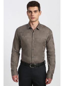 Peter England - Men Brown Slim Fit Full Sleeves Formal Shirt