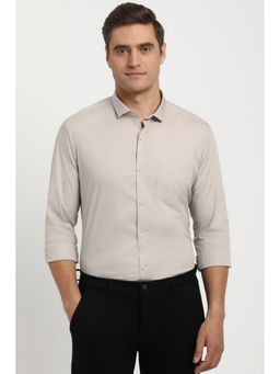 Peter England - Men Beige Slim Fit Full Sleeves Formal Shirt