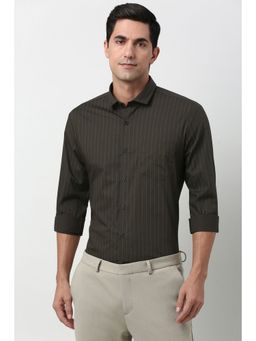 Peter England - Men Green Slim Fit Full Sleeves Formal Shirt