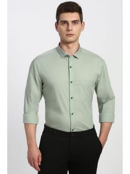 Peter England - Men Green Slim Fit Full Sleeves Formal Shirt