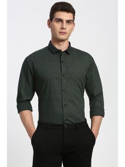 Peter England - Men Green Slim Fit Full Sleeves Formal Shirt