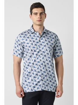 Van Heusen - Men Multi-Color Print Half Sleeves Party Shirt