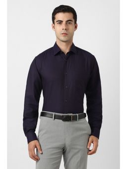 Van Heusen - Men Purple Textured Full Sleeves Wedding Shirt