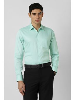 Van Heusen - Men Green Textured Full Sleeves Wedding Shirt