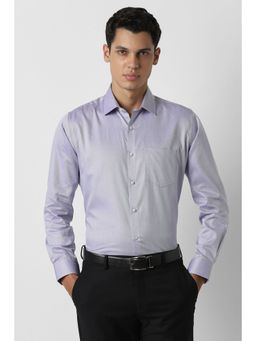 Van Heusen - Men Lavender Textured Full Sleeves Wedding Shirt