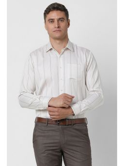 Van Heusen - Men Grey Slim Fit Stripe Full Sleeves Formal Shirt
