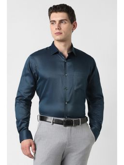 Van Heusen - Navy Blue Solid Formal Shirt