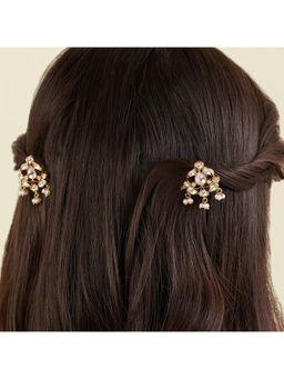 Isharya - Women White Ratan Hair Clip