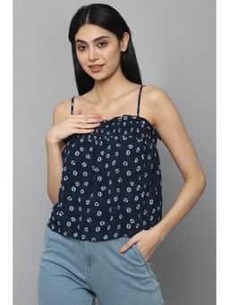 Allen Solly - Navy Blue Square Neck Printed Tops