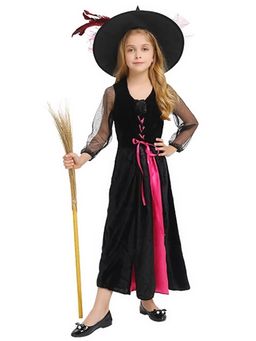 Little Surprise Box - Black And Pink Witch, Kids Halloween Costume Fancy Dress Up