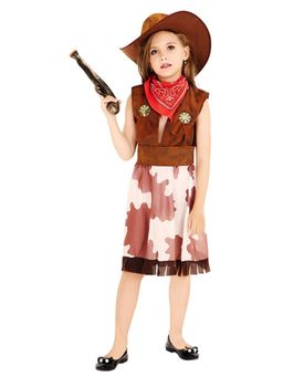 Little Surprise Box - Brown Patch Cowgirl, Kids Halloween Costume Fancy Dress Up