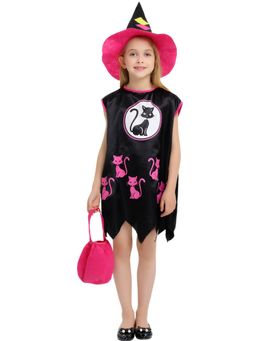 Little Surprise Box - The Lucky Pink/Black Cat, Halloween Costume Fancy Dress Up