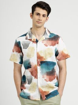 Greenfibre - Multi-Color Poly Lycra Printed Slim Fit Casual Shirt