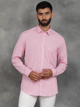 Greenfibre - Pink Cotton Checked Print Regular Fit Casual Shirt