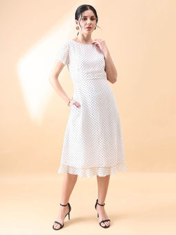 Powersutra - White and Black Polka Dot Dress