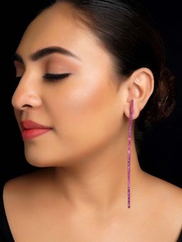 AG'S - Rose Pink American Diamond Long Danglers