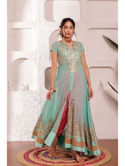 Firann By Shaheen - Blue Kurta with Dhoti (Set of 2)