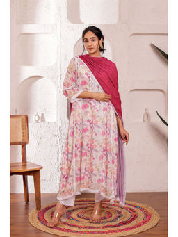 Firann By Shaheen - White Kurta with Pant and Dupatta (Set of 3)