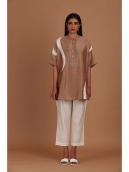 Sandhya Shah - Brown Hazel Delight Tunic with Pant (Set of 2)