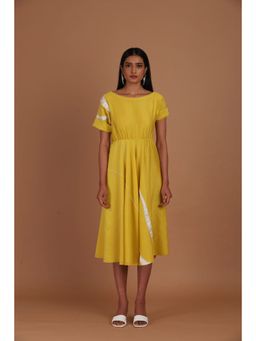Sandhya Shah - Yellow Calf Length Dress
