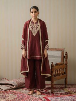 Gahan - Women Embroidered Kurta with Palazzo & Dupatta
