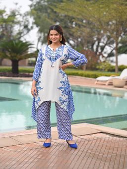 Mahee Jaipur - Blue Spring Placement Kurta With Pant