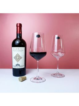 Bohemia Crystal - Nonlead Sandra Wine Drinking Glass Set, 450 ml , Transparent Set of 6 Pieces