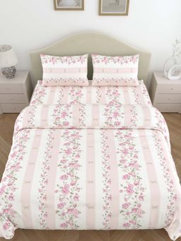 Haus & Kinder - 100% Micro Polyester Microfiber Double Bedsheet, 2 Pillow Cover & 1 Comforter Bed