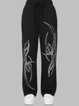Glito - Men Black Printed Cotton Trackpant