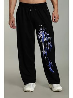 Glito - Men Black Printed Cotton Trackpant