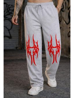 Glito - Men Grey Printed Cotton Trackpant
