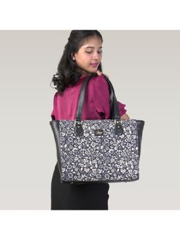 LIVRO - Zinia Womens Vegan Leather Double Handle Tote Laptop Bag-Grey (L)