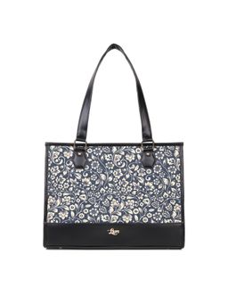 LIVRO - Daisy Womens Vegan Leather Double Handle Tote Laptop Bag-Blue (L)