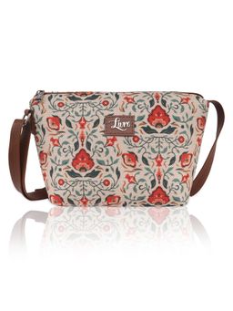 LIVRO - Regal Womens Vegan Leather Sling Bag with Adjustable Strap-Cream (S)