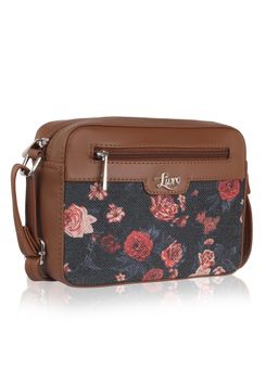 LIVRO - Alipo Womens Vegan Leather Floral Jute Printed Sling Bag with Adjustable Strap-Grey (M)