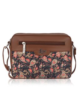 LIVRO - Alipo Womens Vegan Leather Floral Jute Sling Bag with Adjustable Strap-Multi-Color (M)
