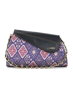 LIVRO - Premium Womens Vegan Leather Baguette Bag for Parties-Purple (M)