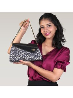 LIVRO - Premium Womens Vegan Leather Baguette Bag for Parties-Blue (M)