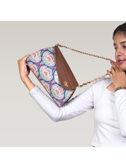 LIVRO - Premium Womens Vegan Leather Baguette Bag for Parties-Blue (M)