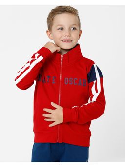 Kate & Oscar - Boys High Collar Red Sweatshirt