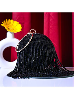 sugarcrush - Bejewelled Round Clutch -Black