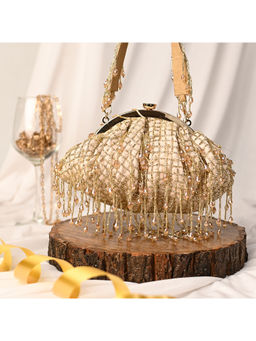 sugarcrush - Off White Soft Pouch with Pearl Tassel