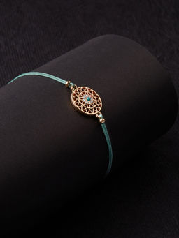 Accessorize London - Women's Filigree Green Turq Stone Friendship Bracelet