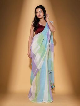 Beatitude - Multicolor Cotton Woven Saree with Unstitched Blouse