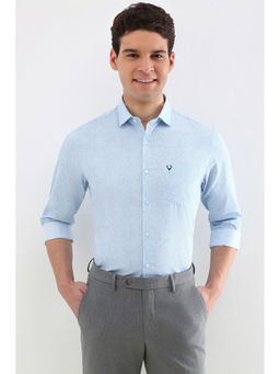 Allen Solly - Men Blue Slim Fit Print Full Sleeves Formal Shirt