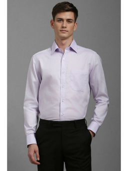 Louis Philippe - Men Lavender Classic Fit Textured Full Sleeves Formal Shirt