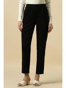 Allen Solly - Women Black Regular Fit Solid Formal Trouser