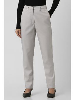 Van Heusen - Women Grey Solid Formal Regular Fit Trouser