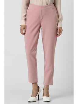 Van Heusen - Women Pink Solid Formal Regular Fit Trouser