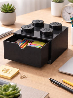LEGO - Black 4 Knobs Stackable Plastic Desk Organizer